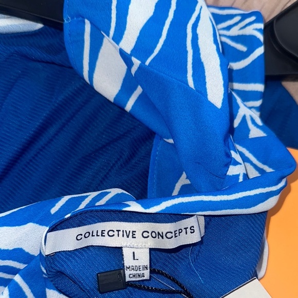 Blue Leaf Print‎ Dress - Picture 4 of 5